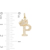 Thumbnail Image 1 of Cubic Zirconia "P" Initial with Crown Necklace Charm in 10K Solid Gold