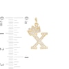 Thumbnail Image 1 of Cubic Zirconia "X" Initial with Crown Necklace Charm in 10K Solid Gold