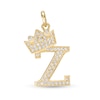 Thumbnail Image 0 of Cubic Zirconia "Z" Initial with Crown Necklace Charm in 10K Solid Gold