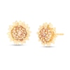 Thumbnail Image 0 of Champagne Cubic Zirconia Sunflower Stud Earrings in 10K Gold