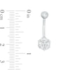 Thumbnail Image 1 of 014 Gauge 4mm Cubic Zirconia Spiked Ball Belly Button Ring in 14K White Gold