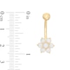 Thumbnail Image 1 of 014 Gauge 3mm Simulated Opal Flower Belly Button Ring in 10K Gold