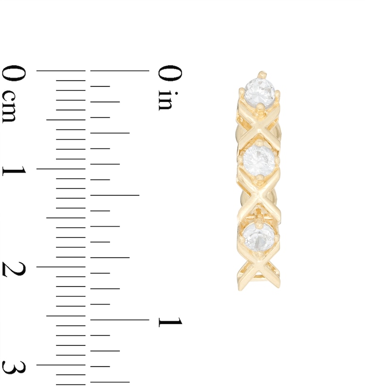 014 Gauge 3mm Cubic Zirconia "XO" Top Down Belly Button Ring in 14K Gold