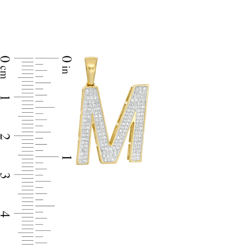 1/3 CT. T.W. Diamond "M" Initial Necklace Charm in 10K Gold