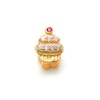 Thumbnail Image 0 of 019 Gauge Multi-Color Cubic Zirconia Cupcake Cartilage Barbell in 14K Gold