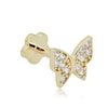Thumbnail Image 0 of 019 Gauge Cubic Zirconia Butterfly Cartilage Barbell in 14K Gold