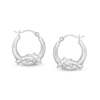 Thumbnail Image 0 of 14.2mm Double Dolphin Tube Huggie Hoop Earrings in Hollow Sterling Silver