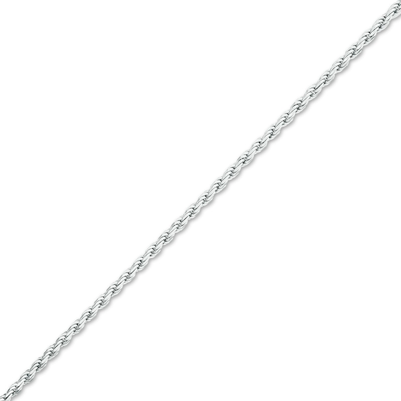 Made in Italy 040 Gauge Solid Rope Chain Anklet in Sterling Silver - 10"