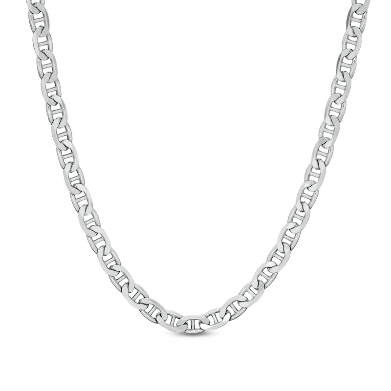 Made in Italy 080 Gauge Solid Mariner Chain Necklace in Sterling Silver - 18"