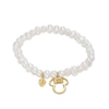 Thumbnail Image 0 of Child's Cultured Freshwater Pearl Stretch Bracelet with ©Disney Minnie Mouse and Heart Charms in 10K Gold -  4.75"