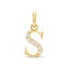 Thumbnail Image 0 of Child's Cubic Zirconia Lowercase "s" Initial Necklace Charm in 10K Gold