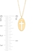 Thumbnail Image 1 of Made in Italy Child's Cross Cutout Oval Disc Pendant in 10K Gold - 13"
