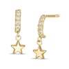 Thumbnail Image 0 of Child's Cubic Zirconia Star Dangle J-Hoop Earrings in 10K Gold