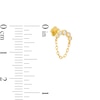 Thumbnail Image 1 of 019 Gauge Cubic Zirconia Crawler-Style with Chain Cartilage Barbell in 14K Gold
