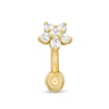 Thumbnail Image 0 of 10K Solid Gold CZ Flower Curved Barbell - 19G 3/8"