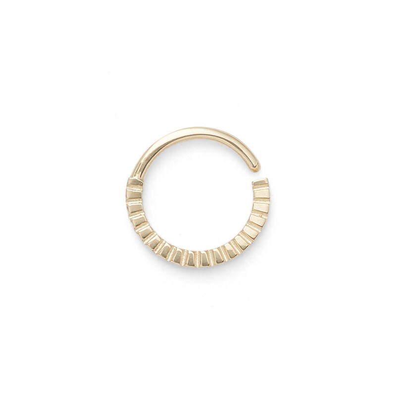 019 Gauge Textured Hoop Cartilage Earring in 10K Gold