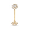 Thumbnail Image 0 of 10K Solid Gold CZ Double Flower Belly Button Ring - 16G