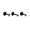 Thumbnail Image 0 of 016 Gauge Multi-Shape Black Cubic Zirconia Three Piece Labret Set in Stainless Steel with Black IP