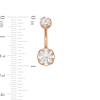 Thumbnail Image 1 of 014 Gauge Crystal and Cubic Zirconia Belly Button Ring Set in Solid Stainless Steel with Rose IP