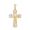 Thumbnail Image 0 of Cubic Zirconia Pointed and Flared Double Cross Necklace Charm in 10K Gold