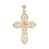 Thumbnail Image 0 of Cubic Zirconia Gothic-Style Double Cross Necklace Charm in 10K Gold
