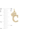 Thumbnail Image 1 of Cubic Zirconia "C" Initial with Crown Necklace Charm in 10K Solid Gold