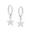 Thumbnail Image 0 of Mini Star Dangle 11mm Huggie Hoop Earrings in Sterling Silver