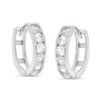 Thumbnail Image 0 of Cubic Zirconia Channel-Set 15mm Huggie Hoop Earrings in Sterling Silver