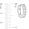 Thumbnail Image 1 of Cubic Zirconia Channel-Set 15mm Huggie Hoop Earrings in Sterling Silver