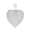 Thumbnail Image 0 of Cubic Zirconia Pavé Composite Puff Heart Necklace Charm in Sterling Silver