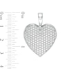 Thumbnail Image 1 of Cubic Zirconia Pavé Composite Puff Heart Necklace Charm in Sterling Silver