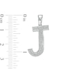 Thumbnail Image 1 of Cubic Zirconia Pavé "J" Block Initial Necklace Charm in Solid Sterling Silver