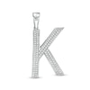 Thumbnail Image 0 of Cubic Zirconia Pavé "K" Block Initial Necklace Charm in Solid Sterling Silver