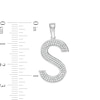 Thumbnail Image 1 of Cubic Zirconia Pavé "S" Block Initial Necklace Charm in Solid Sterling Silver
