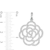 Thumbnail Image 1 of Cubic Zirconia Open Flower Outline Charm in Sterling Silver