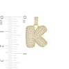 Thumbnail Image 1 of Cubic Zirconia "K" Puff Block Initial Necklace Charm in 10K Semi-Solid Gold