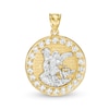 Thumbnail Image 0 of Cubic Zirconia Frame Saint Michael Medallion Necklace Charm in 10K Solid Gold