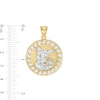 Thumbnail Image 1 of Cubic Zirconia Frame Saint Michael Medallion Necklace Charm in 10K Solid Gold