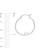 Thumbnail Image 1 of Sideways Oval Cubic Zirconia Solitaire 25mm Tube Hoop Earrings in Sterling Silver