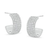 Thumbnail Image 0 of Cubic Zirconia Multi-Row J-Hoop Earrings in Sterling Silver