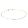 Thumbnail Image 0 of Made in Italy Dainty Cross Mirror Chain Anklet in 10K Solid Gold - 10"