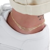 Thumbnail Image 2 of Made in Italy Layered Cable Chain Anklet in 10K Solid Gold - 10"