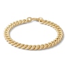 Thumbnail Image 0 of Made in Italy Reversible 6.5mm Textured Cuban Curb Chain Bracelet in 10K Hollow Gold - 7.5"