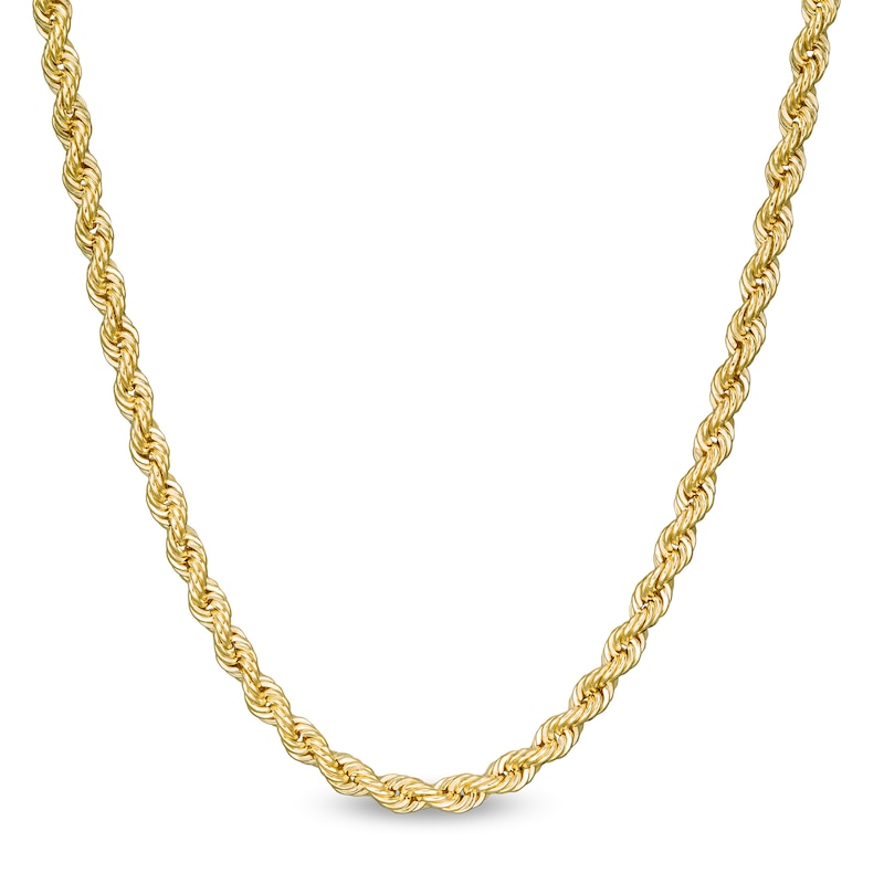 Child's 020 Gauge Hollow Rope Chain Necklace in 10K Gold - 15"