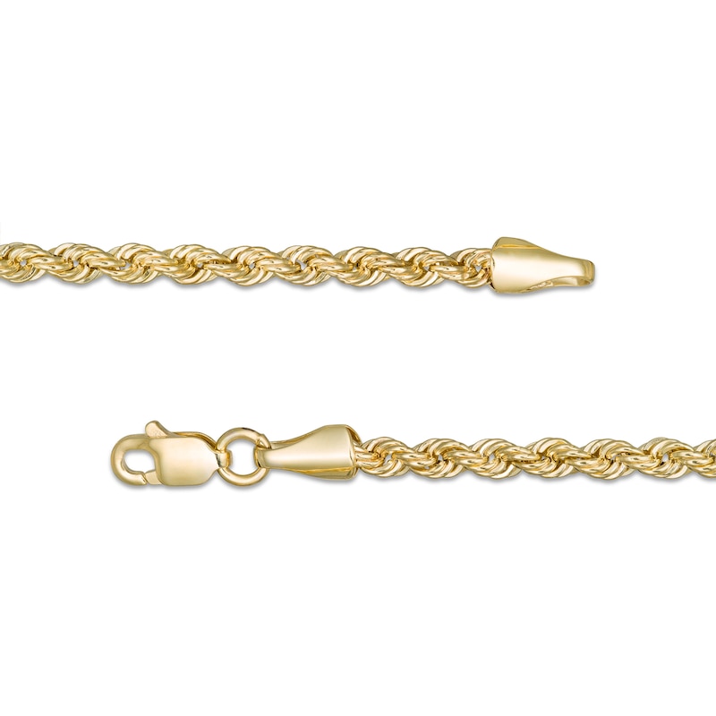 Child's 020 Gauge Hollow Rope Chain Necklace in 10K Gold - 15"