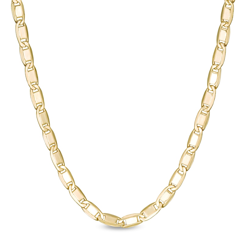 060 Gauge Valentino Chain Necklace in 10K Hollow Gold - 24"