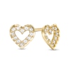 Thumbnail Image 0 of Cubic Zirconia Diamond-Cut Heart Stud Earrings in 10K Gold