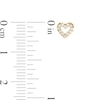 Thumbnail Image 1 of Cubic Zirconia Diamond-Cut Heart Stud Earrings in 10K Gold