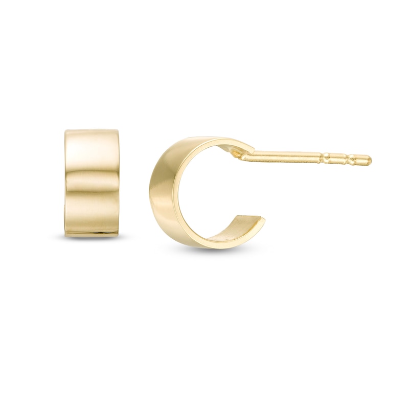 5.5mm Curved Half Hoop Earrings in 10K Gold