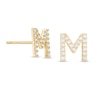 Thumbnail Image 0 of Cubic Zirconia "M" Initial Stud Earrings in 10K Gold